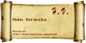 Hohn Veronika névjegykártya